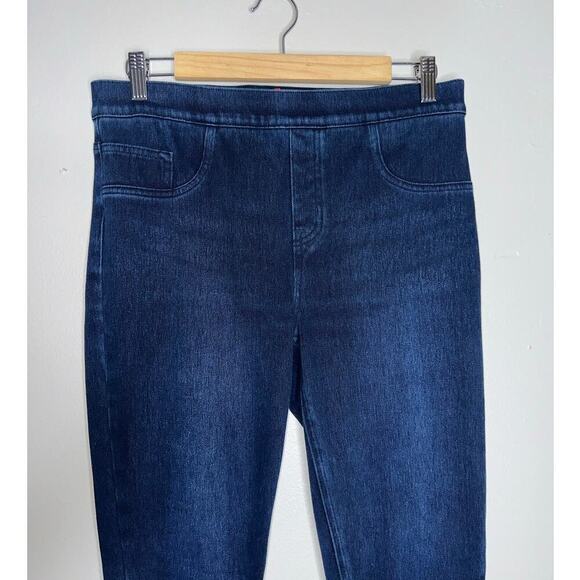 Spanx Jean-ish Ankle Leggings in Twilight Rinse Dark Wash Blue Size Medium - Picture 4 of 7